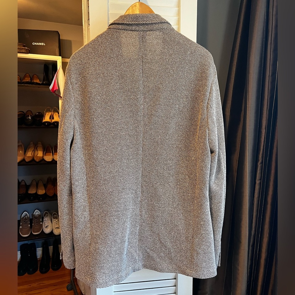 Men's  Herringbone brown white Knit Blazer Zara - Picture 9 of 9